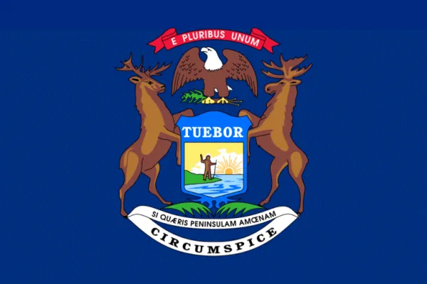 Michigan state flag showing expat residency and domicile requirements for Americans abroad